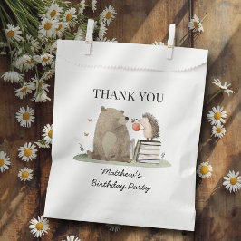 Storybook Woodland Animals Birthday Thank You フェイバーバッグ