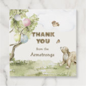 Storybook Woodland Bearly Wait Square Baby Shower フェイバータグ (正面)