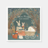 Storybook Woodland Friends赤ちゃんシャワー スタンダードカクテルナプキン (正面)