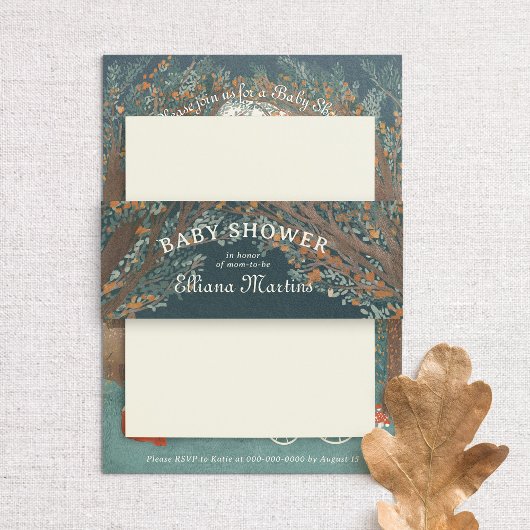 Storybook Woodland Friends赤ちゃんシャワー 招待状ベリーバンド