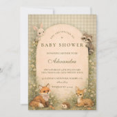 Storybook Woodland Meadow Baby Shower 招待状 (正面)