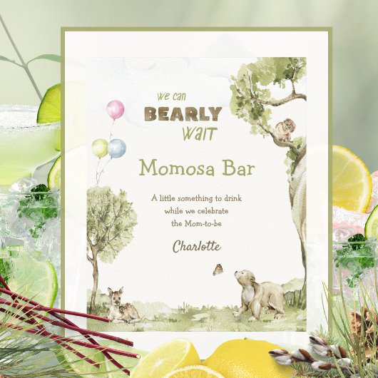 Storybook Woodland Momosa Bar Bearly Wait ポスター