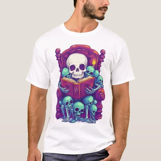 Storytime with Bones � Funny Bedtime Skeleton Tシャツ (正面)