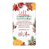 Stovetop Holiday Simmering Potpourri  ラベル (正面)
