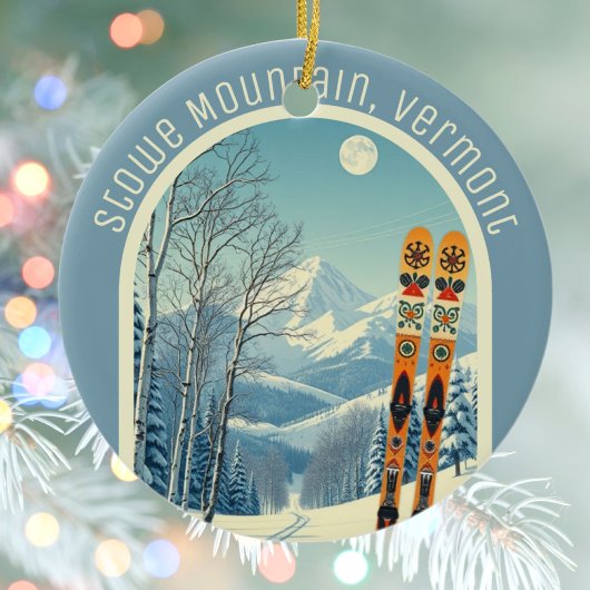 Stowe Mountain Vermont ski souvenir  セラミックオーナメント