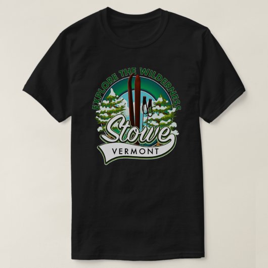 Stowe Vermontウィルダネススキーを探索 Tシャツ (デザイン正面)