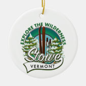 Stowe Vermont、ウィルダネスのスキーポスターを探索する。 セラミックオーナメント (正面)
