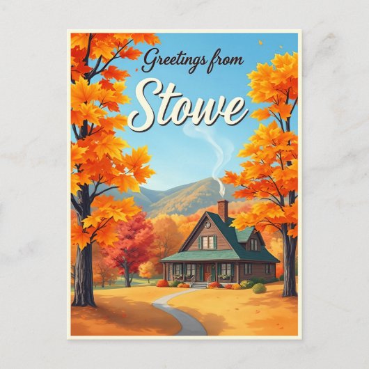Stowe, Vermont – Autumn Foliage vintage ポストカード (正面)