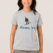 Stowe, VT (イーストコーストスキー)スキータウンキッズ トライブレンドTシャツ (正面)
