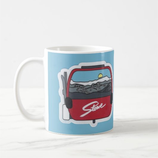 Stowe VT Skiing  Mug コーヒーマグカップ (左)