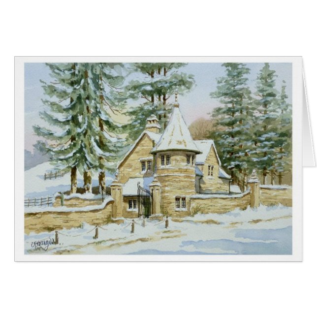 Stowellロッジのゲートの雪 (正面横)