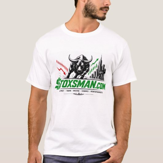 Stoxsman.com 投資ウェブサイト tシャツ (正面)