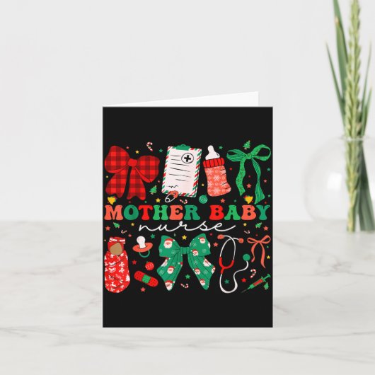 Stpartum Xmas Coquette Mother Baby Nurse Christmas カード (正面)