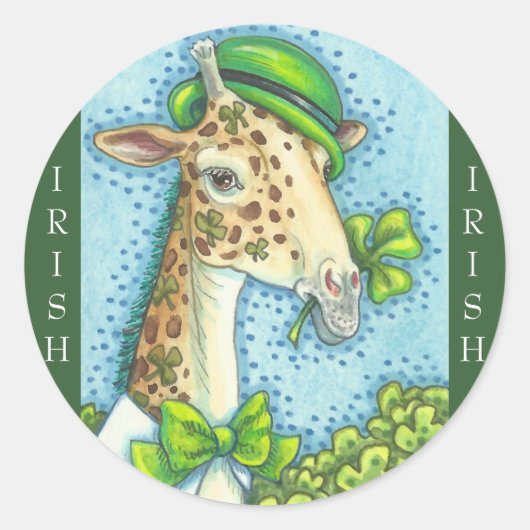 STPATRICK'S DAY IRISH GIRAFFEスタンプ*シート ラウンドシール (正面)