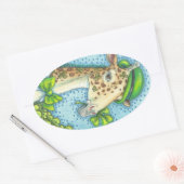 STPATRICK'S DAY IRISH GIRAFFEスタンプ*シート 楕円形シール (封筒)