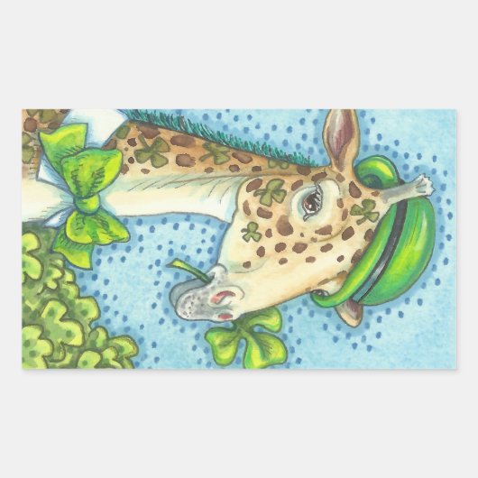 STPATRICK'S DAY IRISH GIRAFFEスタンプ*シート 長方形シール (正面)