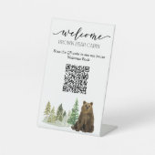 STRガイドQRコードウェルカムゲストブックベア 台座サイン (正面)