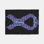 Str付き自殺防止認識度月リボン フリースブランケット (正面(横))