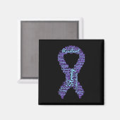 Str付き自殺防止認識度月リボン マグネット (正面/裏面)