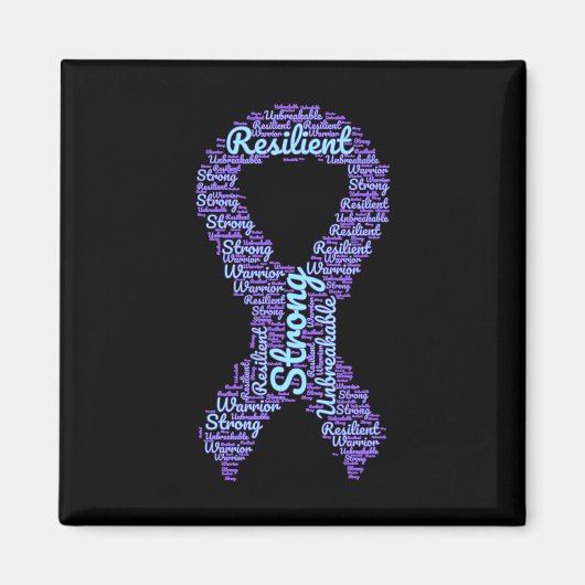 Str付き自殺防止認識度月リボン マグネット (正面)