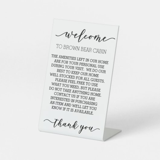 STR短期レンタル休暇アメニティインベントリ 台座サイン (正面)