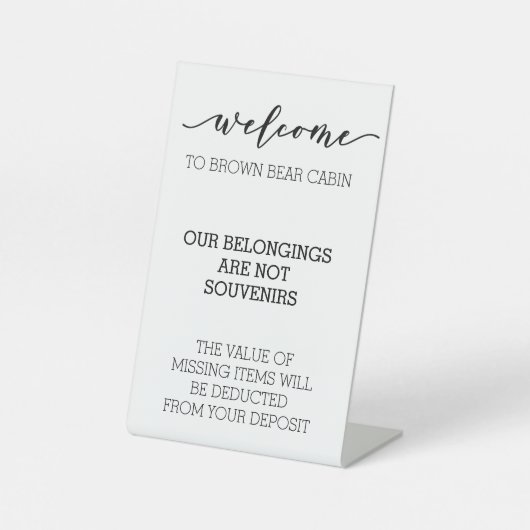 STR短期レンタル休暇 台座サイン (正面)