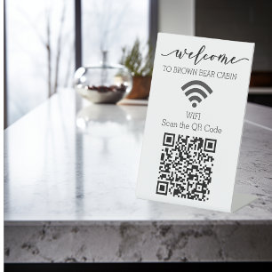 STR WIFIスキャンQRコード短期レンタル休暇 台座サイン