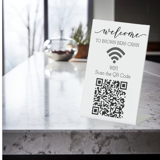 STR WIFIスキャンQRコード短期レンタル休暇 台座サイン