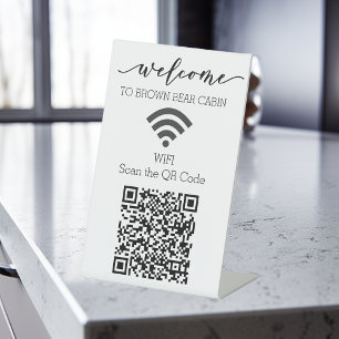 STR WIFI QRコード 短期レンタル バケーション 台座サイン