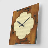 StradivariのバイオリンのBach Partita音楽原稿 スクエア壁時計 (傾斜)