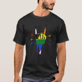 Straight Ally Pride Flag Skeleton Hand Straight Al Tシャツ (正面)