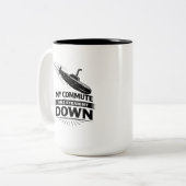 Straight Down Commute Submarine Humor ツートーンマグカップ (正面左)