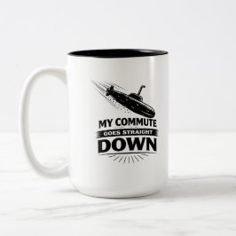 Straight Down Commute Submarine Humor ツートーンマグカップ