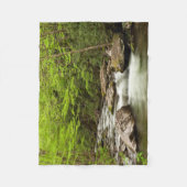 Straight Fork Flows Through Forest フリースブランケット (正面)