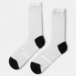 Straight Lines and Boxes on Striped White ソックス