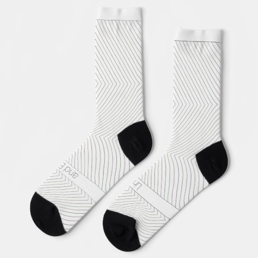 Straight Lines and Boxes on Striped White ソックス (左)