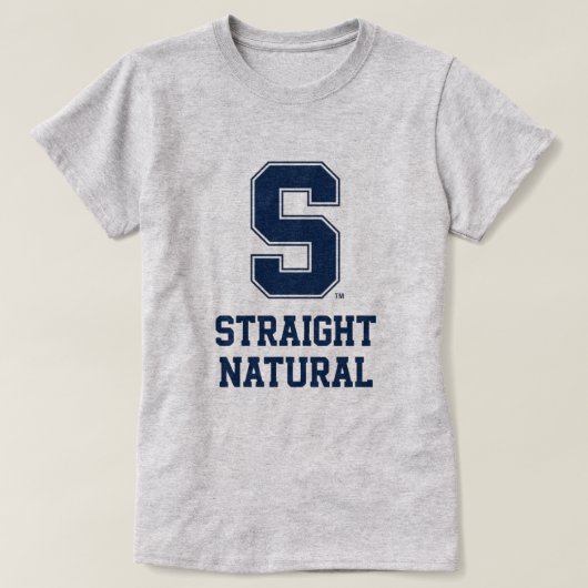 Straight Natural Hair College Letter Graphic Tee Tシャツ (デザイン正面)