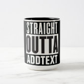Straight Outtaでテキストを追加 ツートーンマグカップ (中央)