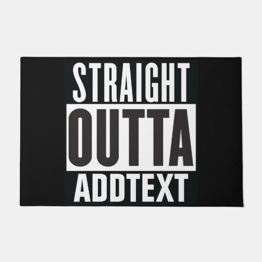 Straight Outtaでテキストを追加 ドアマット (正面)
