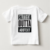 Straight Outtaでテキストを追加 ベビーTシャツ (裏面)