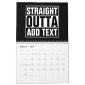 STRAIGHT OUTTA – ここにテキストを追加/独自に作成 カレンダー (2月 2027)