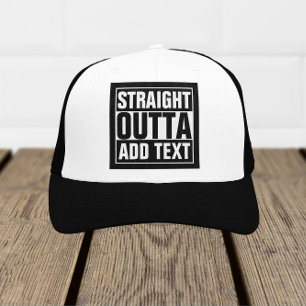 STRAIGHT OUTTA – ここにテキストを追加/独自に作成 キャップ