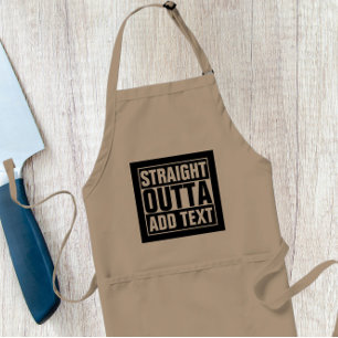 STRAIGHT OUTTA – ここにテキストを追加/独自に作成 スタンダードエプロン