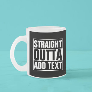 STRAIGHT OUTTA – ここにテキストを追加/独自に作成 フロストグラスマグカップ