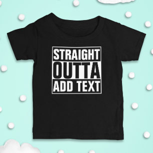 STRAIGHT OUTTA – ここにテキストを追加/独自に作成 ベビーTシャツ