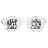 STRAIGHT OUTTA – ここにテキストを追加/独自に作成 レトロサングラス (正面)