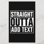 STRAIGHT OUTTA – ここにテキストを追加/独自に作成 便箋 (正面)
