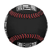 STRAIGHT OUTTA – ここにテキストを追加/独自に作成 野球ボール (裏面)