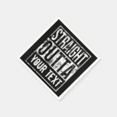 Straight Outta – テキストの追加ヴィンテージ カスタム スタンダードカクテルナプキン (角)