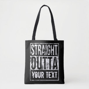 Straight Outta – テキストの追加ヴィンテージ カスタム トートバッグ